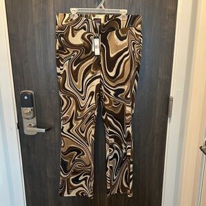 Women’s Boot Cut Pants in Brown Swirl Print